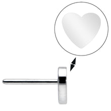 Load image into Gallery viewer, Implant Grade 23 Titanium Heart Threadless Push In Top
