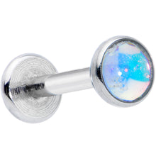 Load image into Gallery viewer, 16G 5/16 Blue Faux Opal Internally Threaded Labret Monroe Tragus
