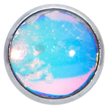 Load image into Gallery viewer, 16G 5/16 Blue Faux Opal Internally Threaded Labret Monroe Tragus
