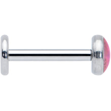 Load image into Gallery viewer, 16G 5/16 Pink Faux Opal Internally Threaded Labret Monroe Tragus
