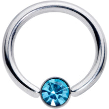 Load image into Gallery viewer, 14G 3/8 Blue Gem 4mm BCR Captive Ring

