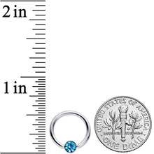 Load image into Gallery viewer, 14G 3/8 Blue Gem 4mm BCR Captive Ring
