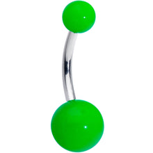Load image into Gallery viewer, G23 Titanium Gorgeous Green UV Glow Belly Ring
