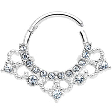Load image into Gallery viewer, 16G 3/8 Clear Gem Tiny Tiara Hinged Segment Ring
