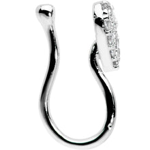 Load image into Gallery viewer, Clear CZ Gem Paved Heart Clip On Fake Nose Ring
