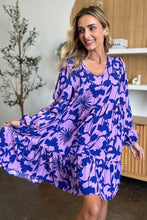 Load image into Gallery viewer, Double Take Full Size Printed Ruffle Hem Dress with Pocket Stylish &amp; Functional Women Dress
