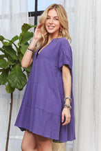 Load image into Gallery viewer, New Summer Tiered Notched Short Sleeve Dress For Women – Versatile, Elegant, Chic, Stylish, Comfortable &amp; Fashionable
