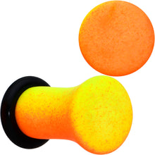 Load image into Gallery viewer, Orange Yellow Ombre Matte Acrylic Single Flare Plug Set Sizes 2mm-12mm
