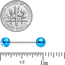 Load image into Gallery viewer, Light Blue Iridescent Finish Barbell Tongue Ring
