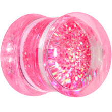 Load image into Gallery viewer, Clear Pink Acrylic Glitter Glam Saddle Plug Set
