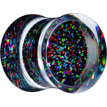 Load image into Gallery viewer, Clear Black Acrylic Rainbow Glitter Glam Saddle Plug Set
