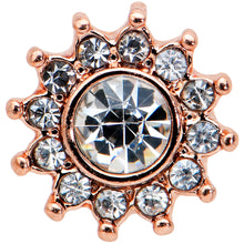 Load image into Gallery viewer, 16G 1/4 Clear Gem Rose Gold Tone Stylish Sun Labret Monroe Tragus
