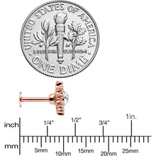 Load image into Gallery viewer, 16G 1/4 Clear Gem Rose Gold Tone Stylish Sun Labret Monroe Tragus
