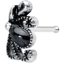 Load image into Gallery viewer, 20G 1/4 Black Gem Abstract Bow Nose Bone
