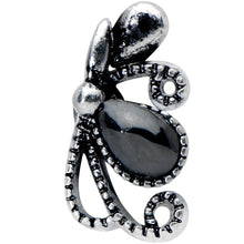Load image into Gallery viewer, 20G 1/4 Black Gem Abstract Bow Nose Bone
