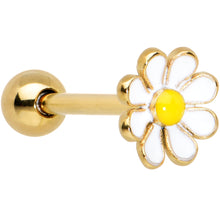 Load image into Gallery viewer, Gold Tone Whimsical Daisy Flower Barbell Tongue Ring
