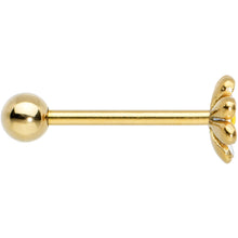 Load image into Gallery viewer, Gold Tone Whimsical Daisy Flower Barbell Tongue Ring

