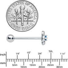 Load image into Gallery viewer, Blue Gem Celtic Knot Barbell Tongue Ring
