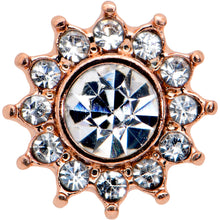 Load image into Gallery viewer, 16G 5/16 Clear Gem Rose Gold Hue Stylish Sun Labret Monroe Tragus
