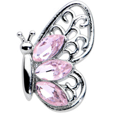 Load image into Gallery viewer, 16G 5/16 Pink Gem Lacy Butterfly Labret Monroe Tragus
