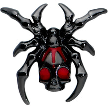 Load image into Gallery viewer, 16G 5/16 Red Gem Black Spider Skull Halloween Labret Monroe Tragus
