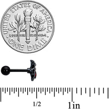 Load image into Gallery viewer, 16G 1/4 Red Gem Black Spider Skull Halloween Cartilage Tragus
