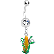 Load image into Gallery viewer, Clear Gem Corn on the Cob Summer Dangle Belly Ring
