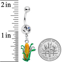 Load image into Gallery viewer, Clear Gem Corn on the Cob Summer Dangle Belly Ring
