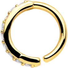 Load image into Gallery viewer, 16G 5/16 Clear CZ Gem Gold Tone Forward Facing Closure Ring
