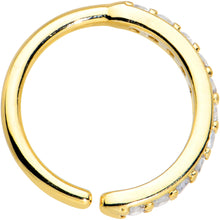 Load image into Gallery viewer, 16G 3/8 Clear CZ Gem Gold Tone Forward Facing Closure Ring
