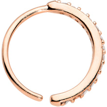 Load image into Gallery viewer, 20G 3/8 Clear CZ Gem Rose Gold Tone Forward Facing Nose Hoop
