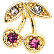 Load image into Gallery viewer, 16G 1/4 Clear Purple Gem Gold Tone Very Cherry Cartilage Tragus
