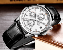 Load image into Gallery viewer, Men's  Waterproof Watch With Chronometers Date Display And Fluorescent Pointers Excellent Look Perfect Gift
