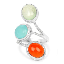 Load image into Gallery viewer, 9.50 Carat Genuine Multi Stone .925 Sterling Silver Ring
