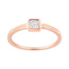 Load image into Gallery viewer, 14K Rose Gold Plated .925 Sterling Silver 1/20 cttw Miracle Set Diamond Promise Ring (J-K Color, I1-I2 Clarity) - Size 6
