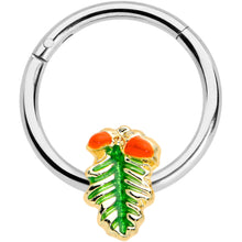 Load image into Gallery viewer, 16G 3/8 Acorns Pine Cone Autumn Hinged Segment Ring
