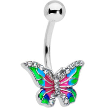 Load image into Gallery viewer, Clear Gem Bright Beauty Butterfly Belly Ring
