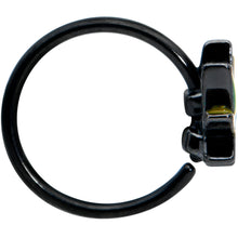 Load image into Gallery viewer, 20G 5/16 Black Multicolor Pot Leaf Nose Hoop
