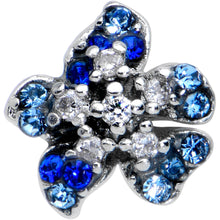 Load image into Gallery viewer, 16G 1/4 Clear Blue Gem Evening Flower Cartilage Tragus Earring
