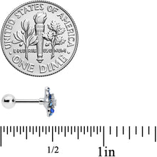 Load image into Gallery viewer, 16G 1/4 Clear Blue Gem Evening Flower Cartilage Tragus Earring
