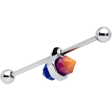 Load image into Gallery viewer, 14G Blue Ombre Tourmaline Natural Stone Industrial Barbell 38mm
