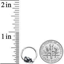 Load image into Gallery viewer, 16G 3/8 Black Gem Abstract Bow Hinged Segment Ring
