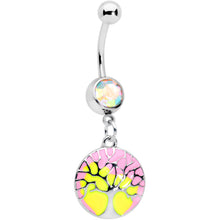 Load image into Gallery viewer, Aurora Gem Pastel Sunset Tree Dangle Belly Ring
