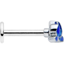 Load image into Gallery viewer, 16G 5/16 Lovely Blue Lotus Flower Labret Monroe Tragus
