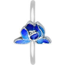 Load image into Gallery viewer, 18G 3/8 Lovely Blue Lotus Flower Nose Hoop
