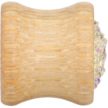 Load image into Gallery viewer, 7/16 White Druzy Stone Wood Saddle Plug Set

