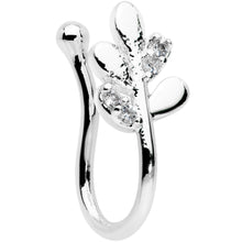 Load image into Gallery viewer, Clear Gem Leaves of Love Clip On Fake Nose Ring

