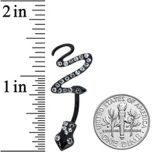 Load image into Gallery viewer, Clear Gem Black Stylish Snakes Double Mount Belly Ring
