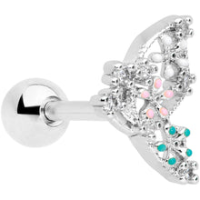 Load image into Gallery viewer, 16G 1/4 Clear CZ Gem Abstract Butterfly Cartilage Tragus Earring
