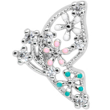 Load image into Gallery viewer, 16G 1/4 Clear CZ Gem Abstract Butterfly Cartilage Tragus Earring
